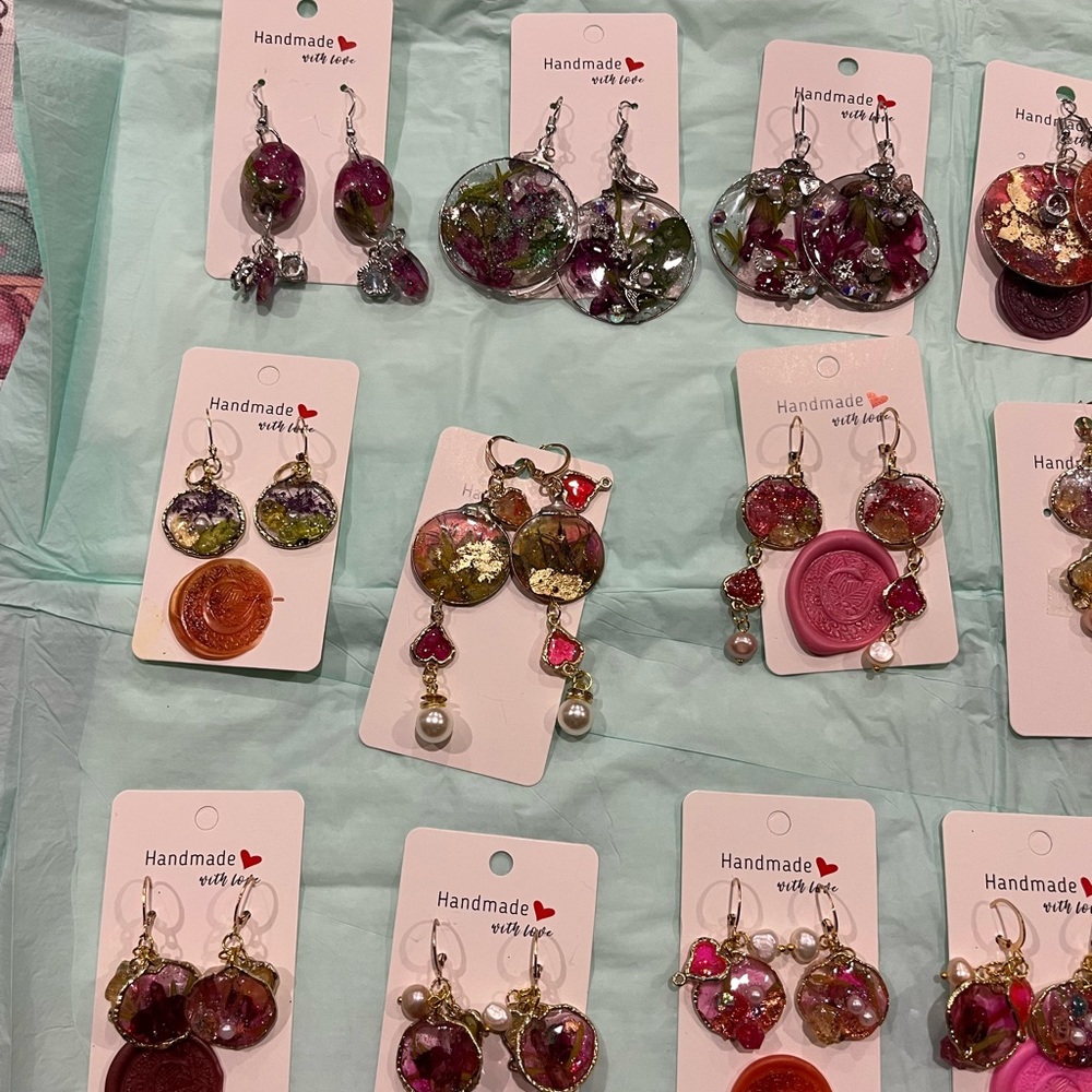 Handmade earrings ,2 pairs for $25